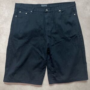 Black Denim Culture Flat Front Jean Shorts